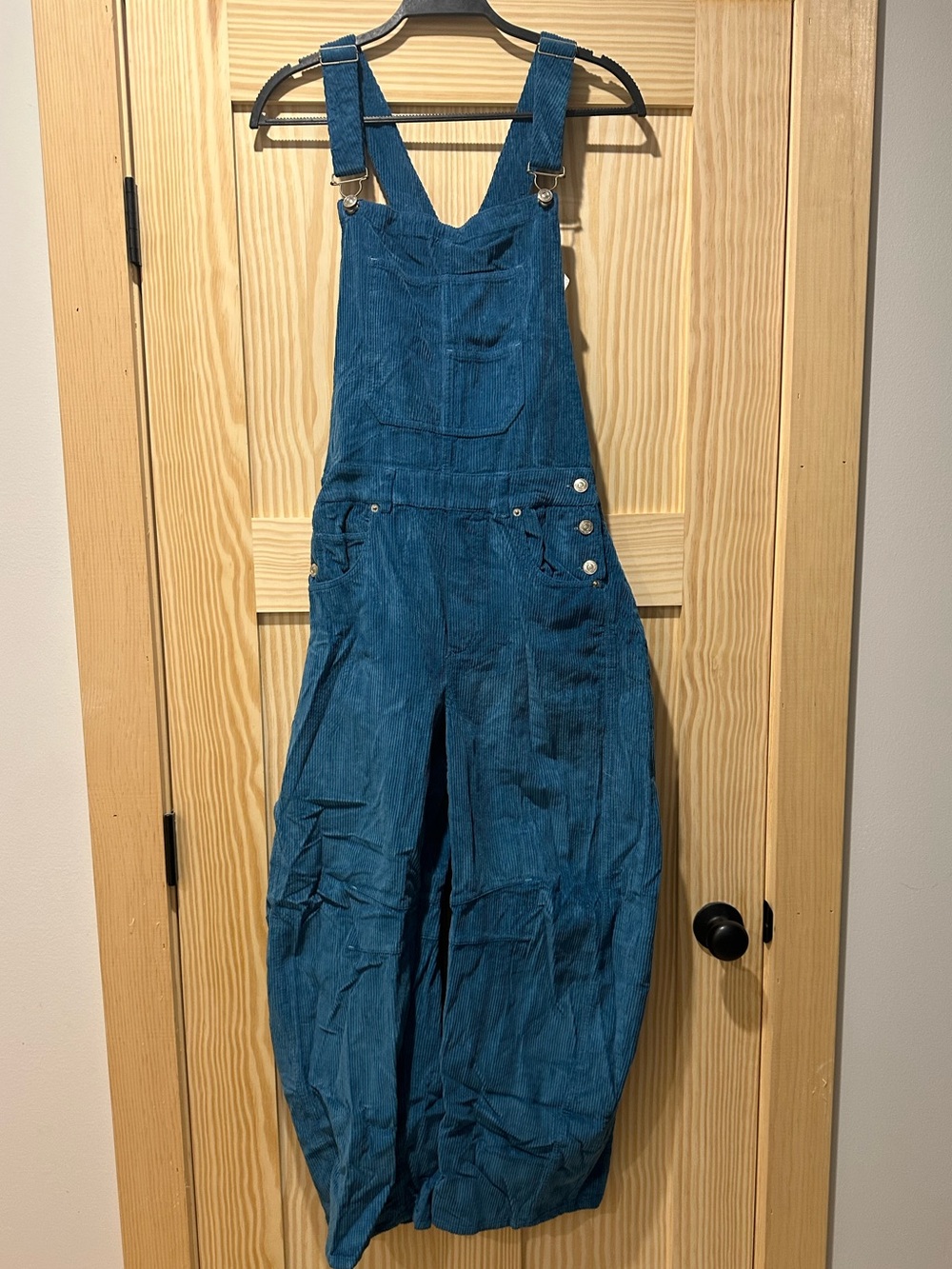 Free People Teal Corduroy Overalls